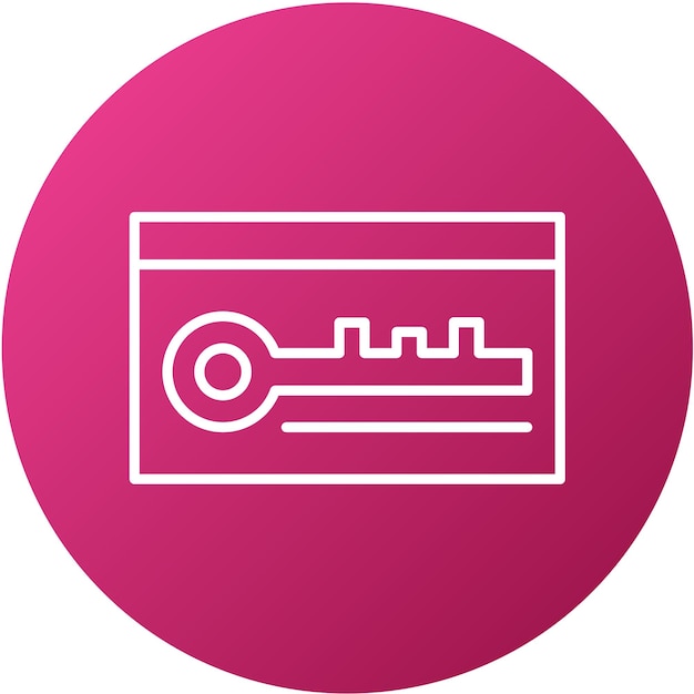 Estilo de icono clave de la tarjeta de diseño vectorial