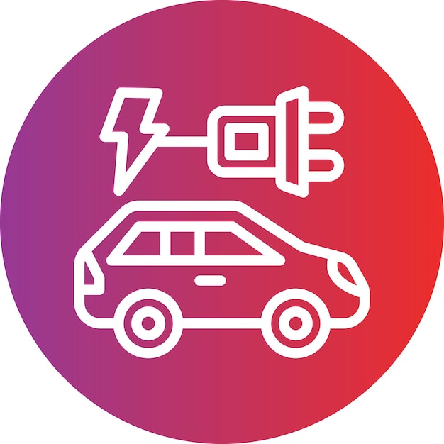 Vector estilo del icono del coche eléctrico