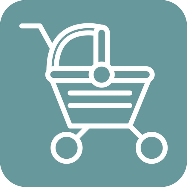 Estilo del icono del cochecito de diseño vectorial