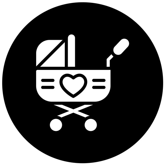 Estilo del icono del cochecito de diseño vectorial