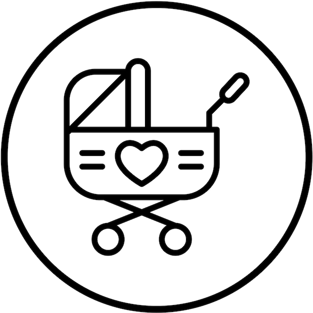 Estilo del icono del cochecito de diseño vectorial