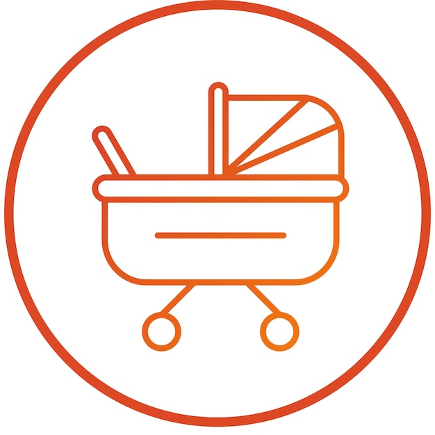 Estilo del icono del cochecito de diseño vectorial