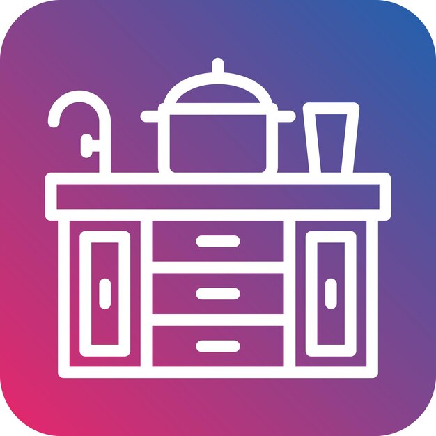 Estilo de icono de cocina de diseño vectorial