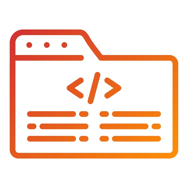 Estilo del icono de codificación de diseño vectorial