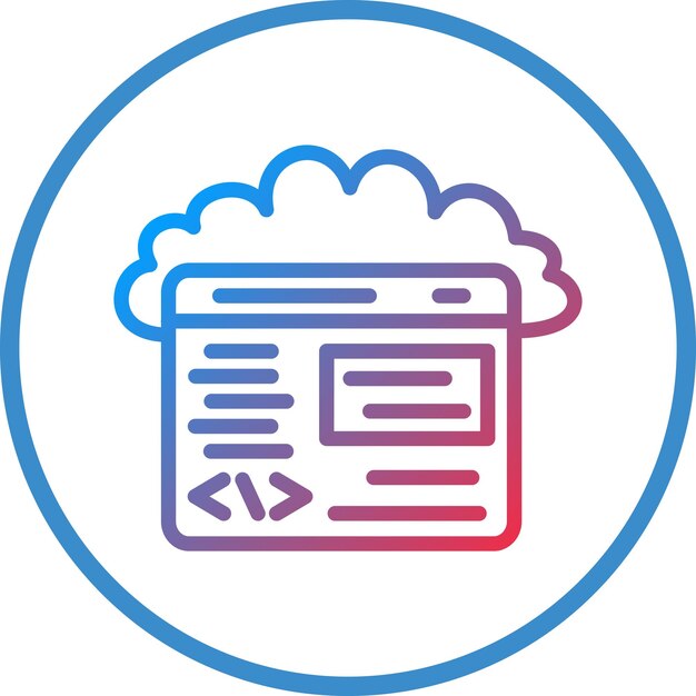 Estilo de icono de codificación de nube de diseño vectorial
