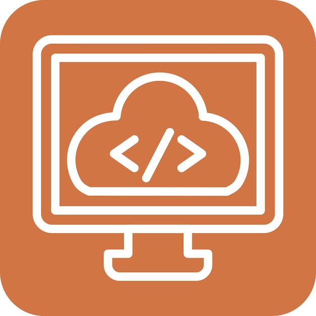 Estilo de icono de codificación de nube de diseño vectorial
