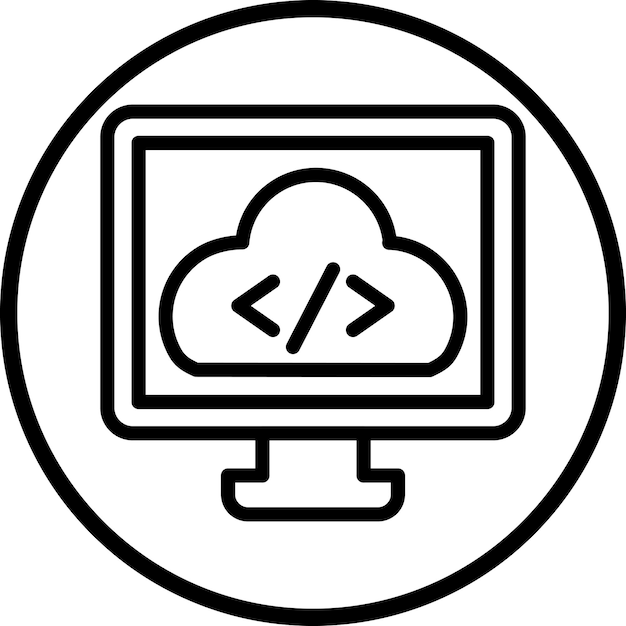 Estilo de icono de codificación de nube de diseño vectorial
