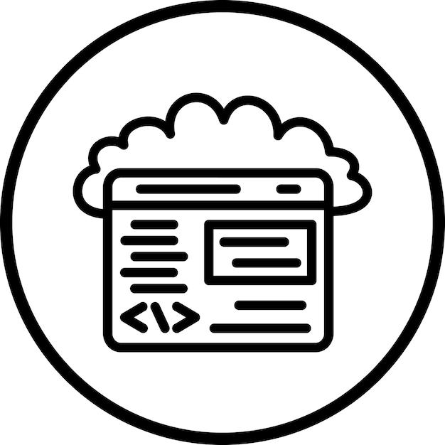 Estilo de icono de codificación de nube de diseño vectorial
