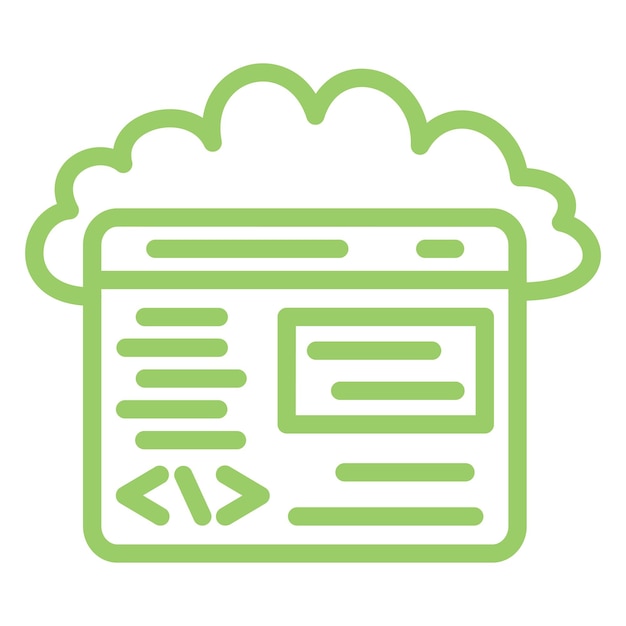 Estilo de icono de codificación de nube de diseño vectorial