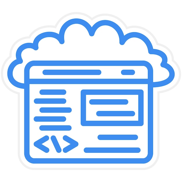 Estilo de icono de codificación de nube de diseño vectorial
