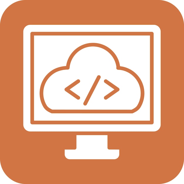 Estilo de icono de codificación de nube de diseño vectorial