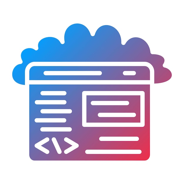 Estilo de icono de codificación de nube de diseño vectorial