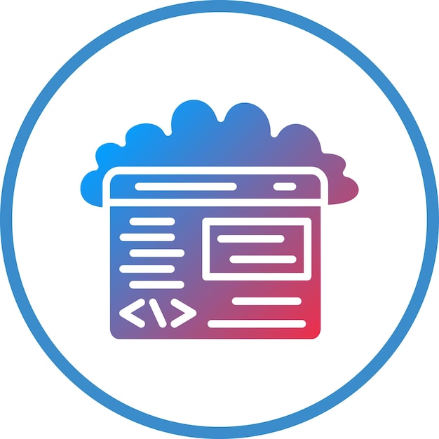 Vector estilo de icono de codificación de nube de diseño vectorial