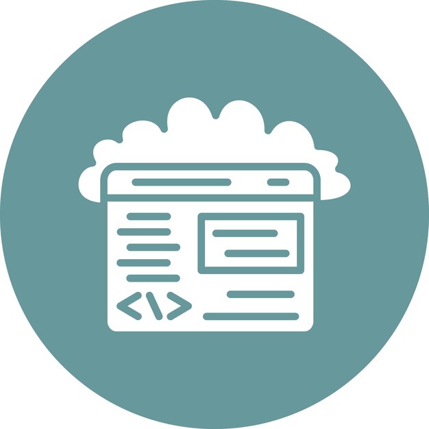 Estilo de icono de codificación de nube de diseño vectorial