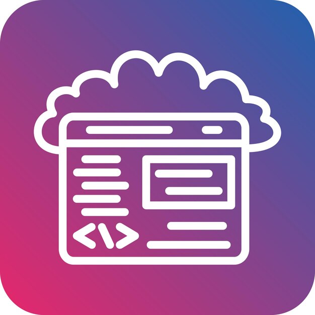 Estilo de icono de codificación de nube de diseño vectorial