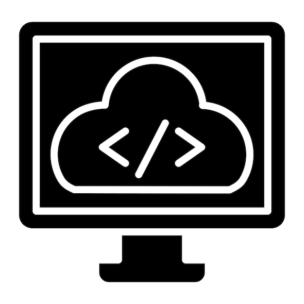 Estilo de icono de codificación de nube de diseño vectorial