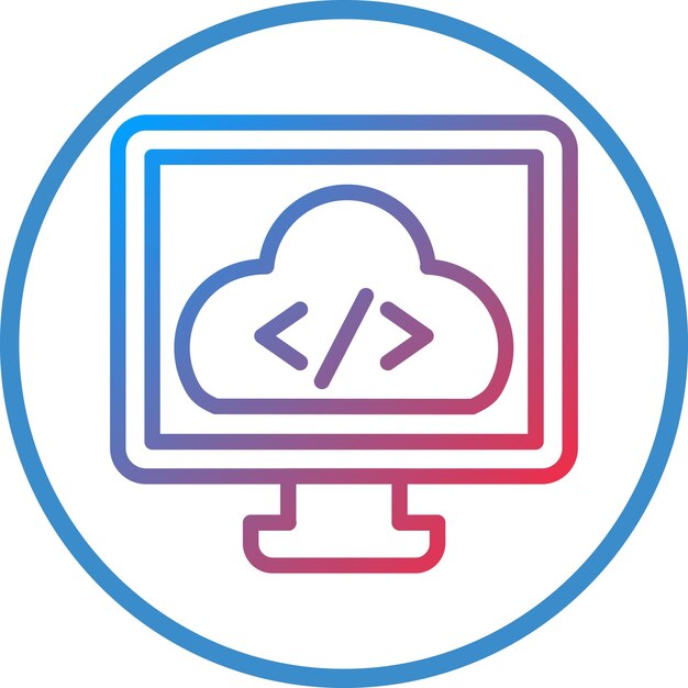 Estilo de icono de codificación de nube de diseño vectorial