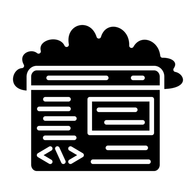 Estilo de icono de codificación de nube de diseño vectorial
