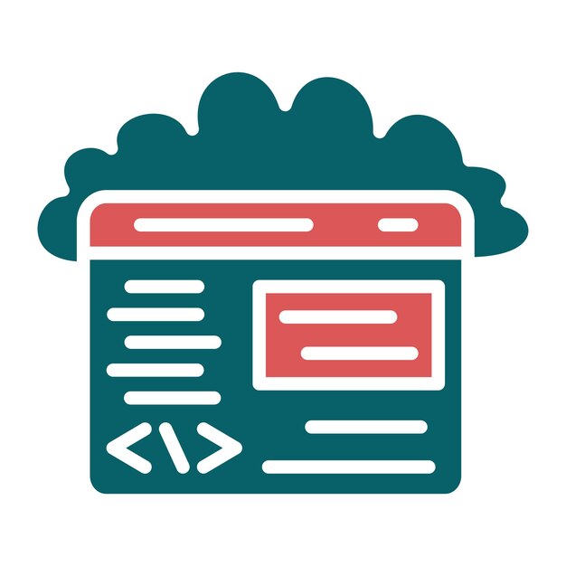 Estilo de icono de codificación de nube de diseño vectorial