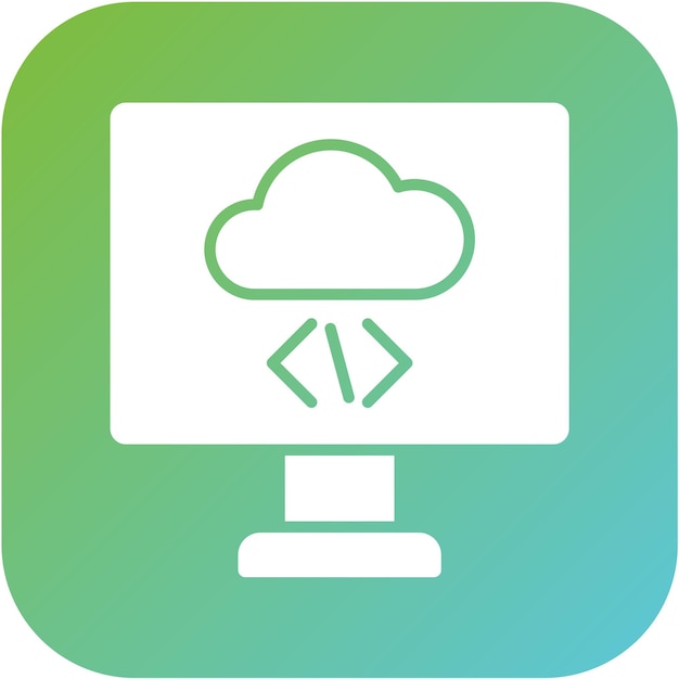 Estilo de icono de codificación de nube de diseño vectorial