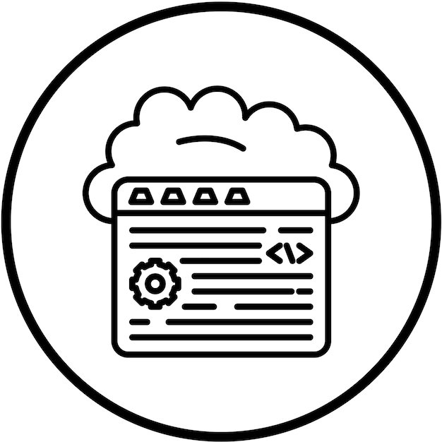 Estilo de icono de codificación de nube de diseño vectorial