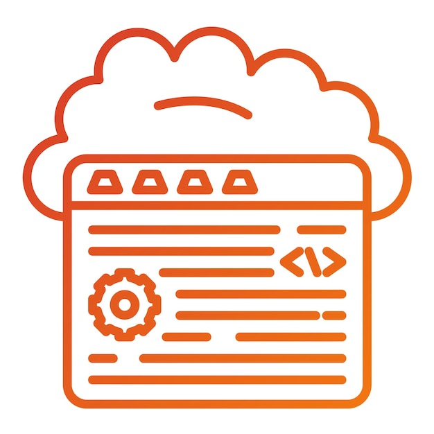 Estilo de icono de codificación de nube de diseño vectorial