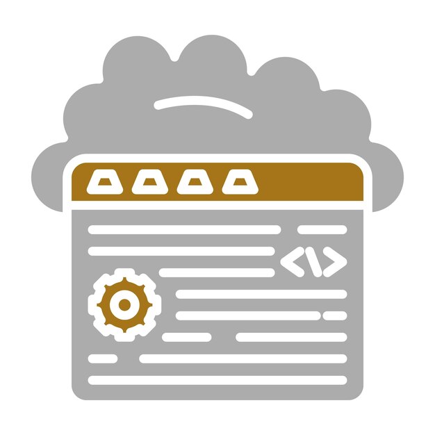 Estilo de icono de codificación de nube de diseño vectorial