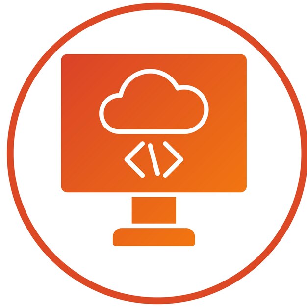 Estilo de icono de codificación de nube de diseño vectorial