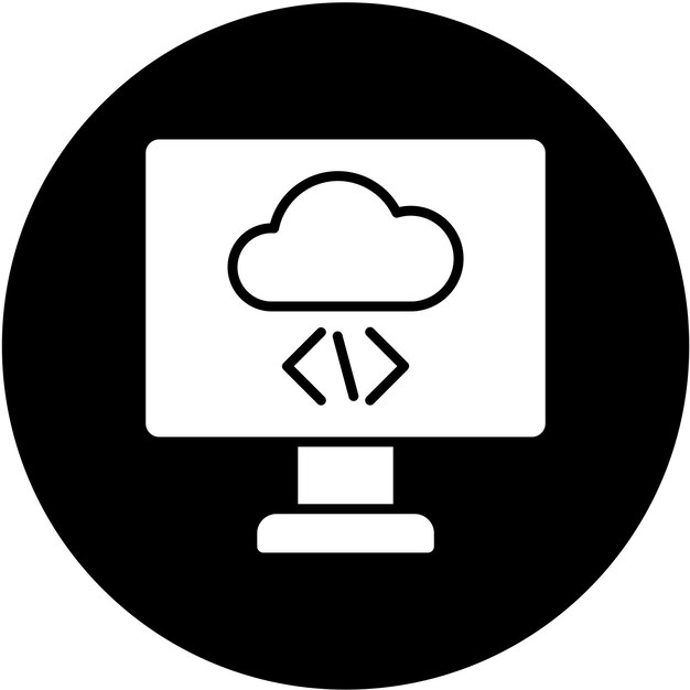 Estilo de icono de codificación de nube de diseño vectorial