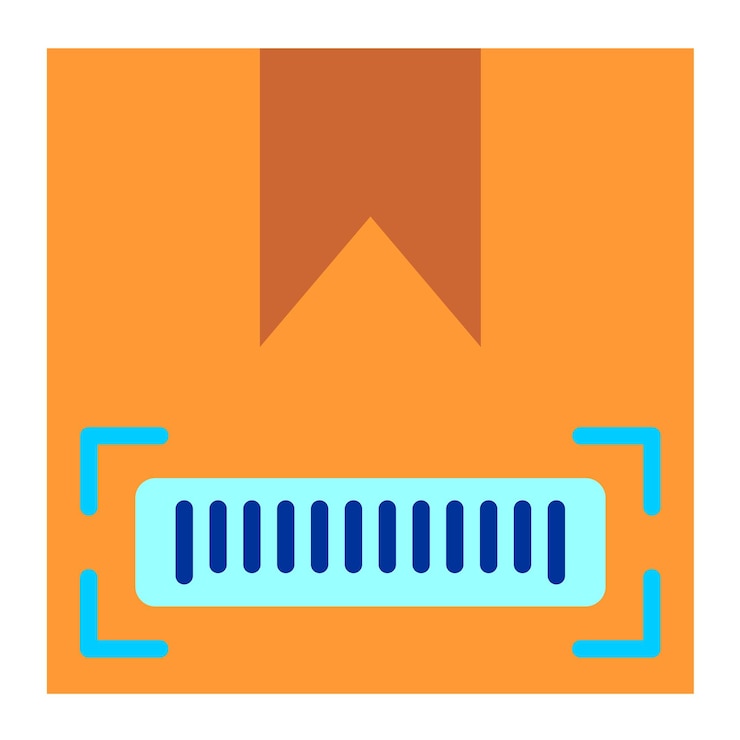 Vector estilo del icono del código de barras del paquete