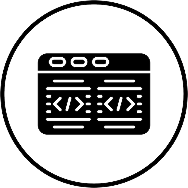 Estilo del icono del código de diseño vectorial
