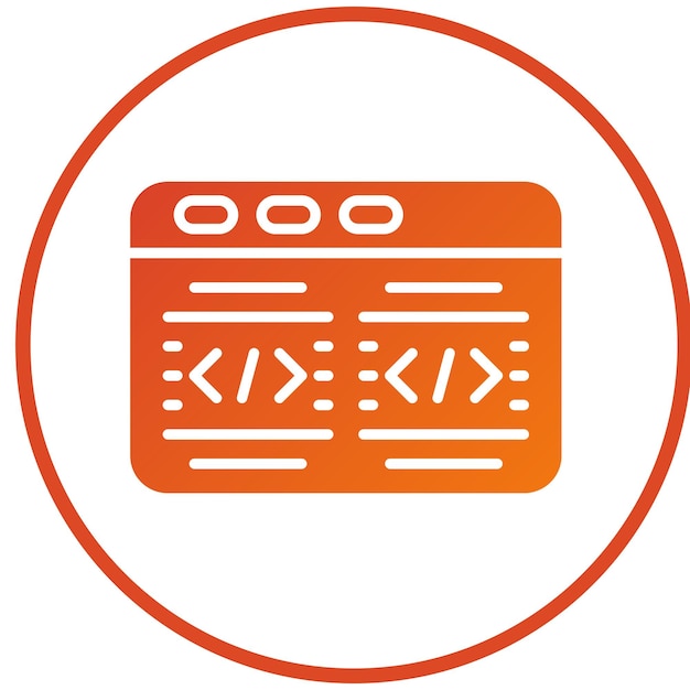 Estilo del icono del código de diseño vectorial