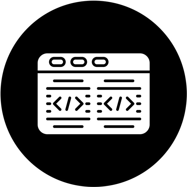 Estilo del icono del código de diseño vectorial