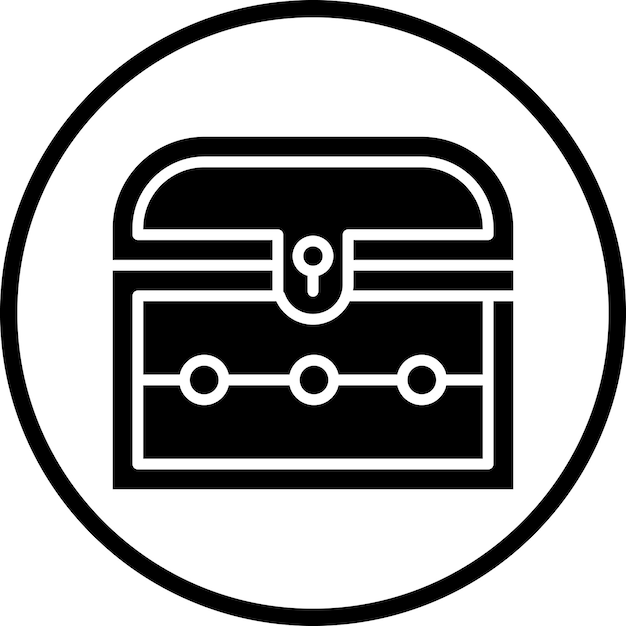 Estilo del icono del cofre del tesoro de diseño vectorial