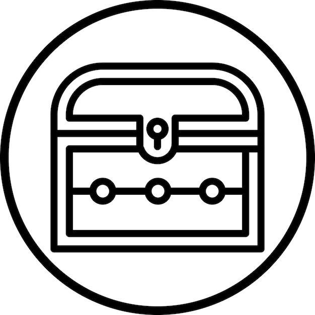 Estilo del icono del cofre del tesoro de diseño vectorial