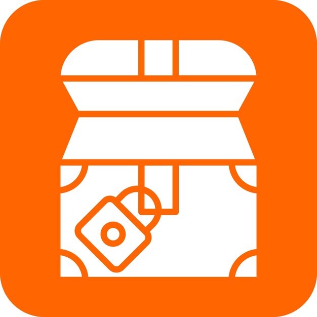 Estilo del icono del cofre del tesoro de diseño vectorial