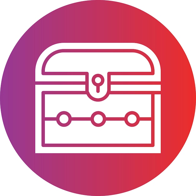 Estilo del icono del cofre del tesoro de diseño vectorial