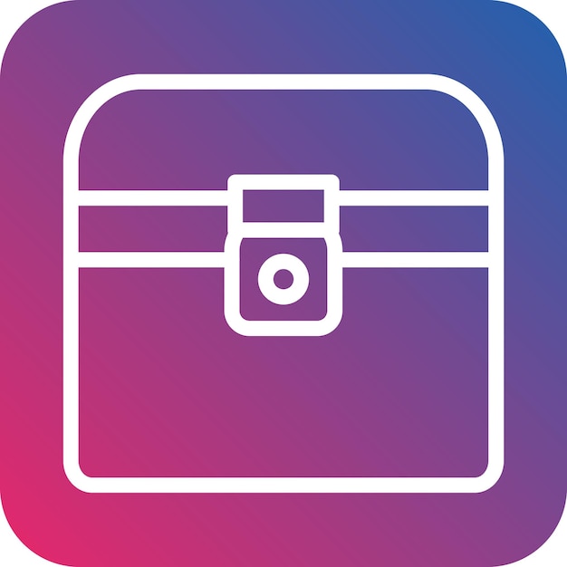 Estilo del icono del cofre del tesoro de diseño vectorial