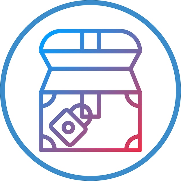 Estilo del icono del cofre del tesoro de diseño vectorial