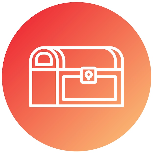Estilo del icono del cofre del tesoro de diseño vectorial
