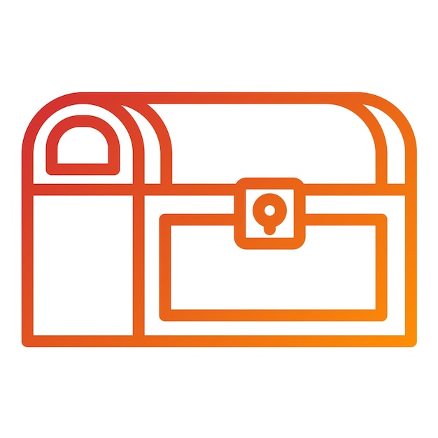 Estilo del icono del cofre del tesoro de diseño vectorial