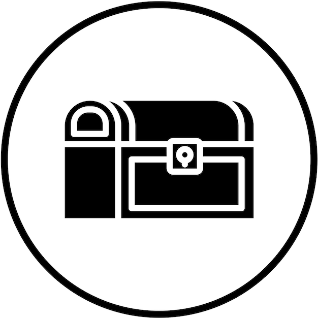 Estilo del icono del cofre del tesoro de diseño vectorial