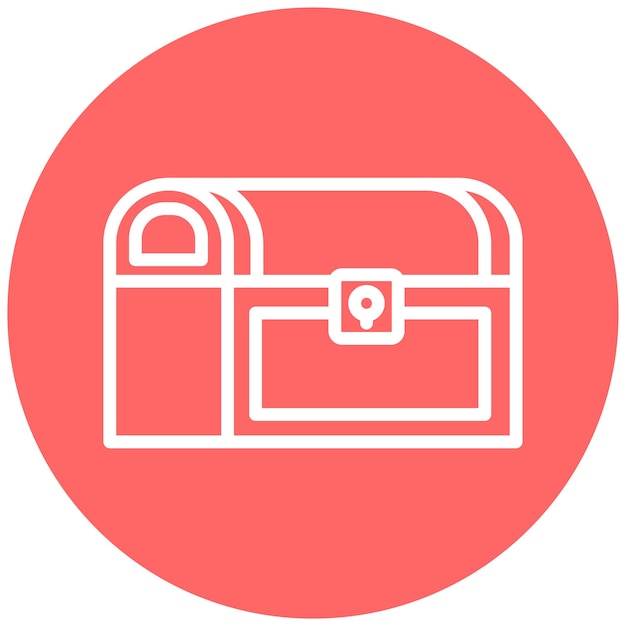 Estilo del icono del cofre del tesoro de diseño vectorial