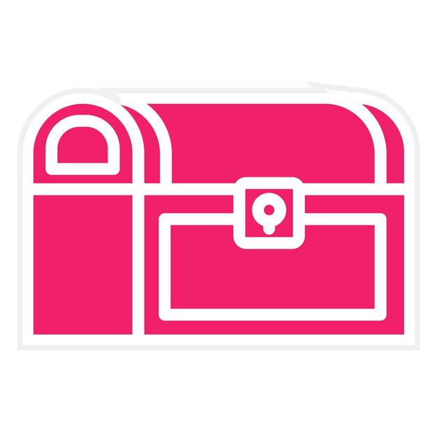 Estilo del icono del cofre del tesoro de diseño vectorial