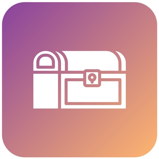 Estilo del icono del cofre del tesoro de diseño vectorial