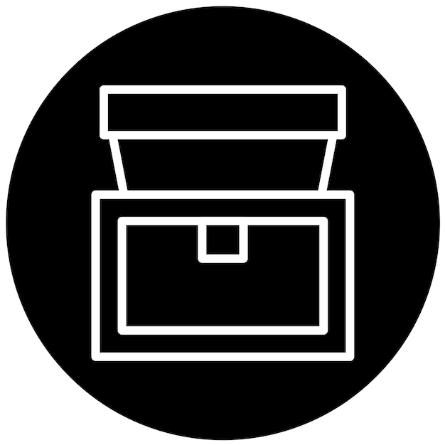Estilo del icono del cofre del tesoro de diseño vectorial
