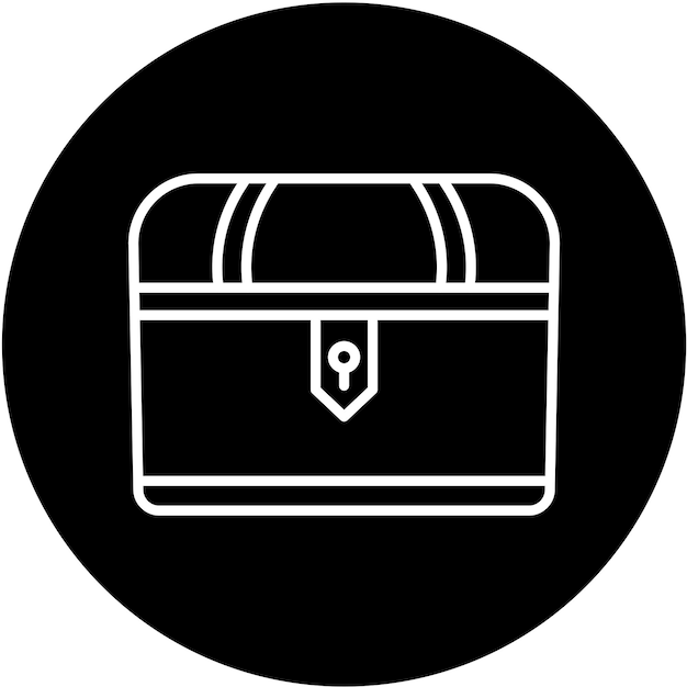 Estilo del icono del cofre del tesoro de diseño vectorial