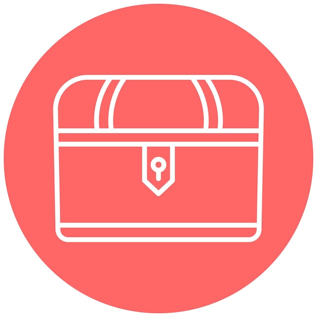 Estilo del icono del cofre del tesoro de diseño vectorial