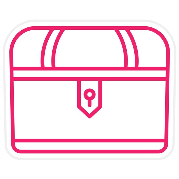Estilo del icono del cofre del tesoro de diseño vectorial