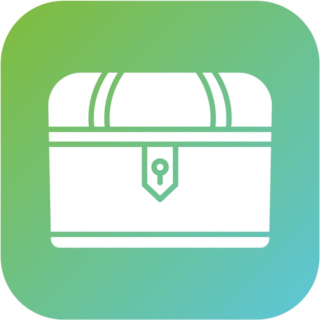 Estilo del icono del cofre del tesoro de diseño vectorial